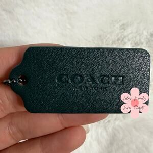 2" COACH Green Fob Bag Charm Hang tag Hangtag